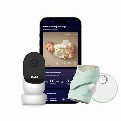 Owlet® Dream Duo Smart Baby Monitor: FDA-Cleared Dream Sock® Plus Owlet Cam - Tracks & Notifies for Pulse Rate & Oxygen While Viewing Baby in 1080p HD WiFi Video