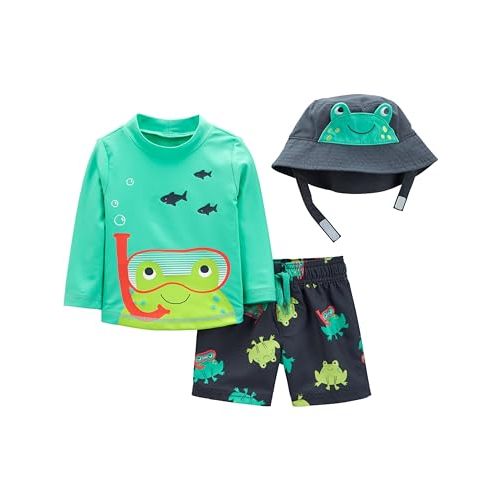 Simple Joys by Carter's Toddlers and Baby Boys' Swimsuit Trunk and Rashguard Set