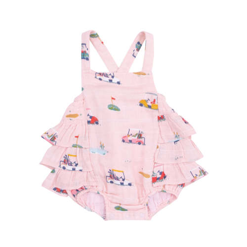 Ruffle Sunsuit, Golf Cart Cuties Pink