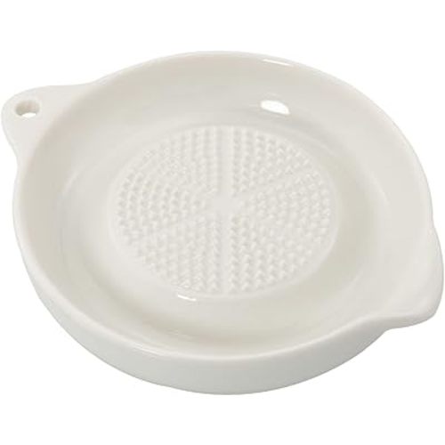 ZRM&E Porcelain Grater Plate White Ceramic Multipurpose Grinder Plate Burnishing Machine for Fruits Vegetables Ginger Garlic Onion
