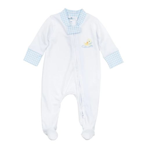 Little Waddlers Zip Footie - Light Blue
