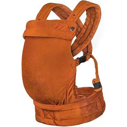 Baby Carrier for Newborn to Toddler, Cozy Baby Wrap Carrier 7-35 lbs, Ergonomic Backpack Design, Front and Back Facing Options, Orange