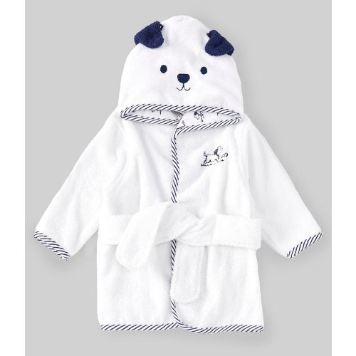 Little Me Baby Boys Long Sleeve Puppy Toile Terry Robe