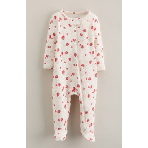 Print Cotton Footie, 6M