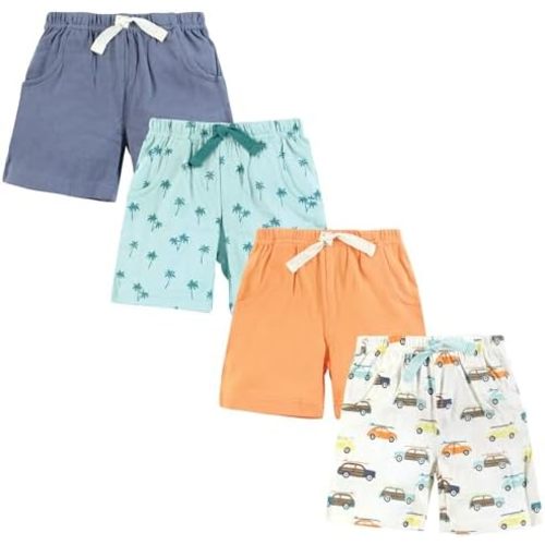 Hudson Baby Unisex Baby Shorts Bottoms 4-Pack