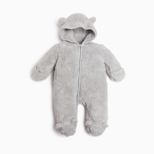 Small Story High-Pile Fleece Bunting - Grey, 0-3 M