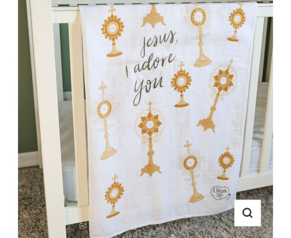 Monstrance Swaddle Blanket | Bamboo & Cotton