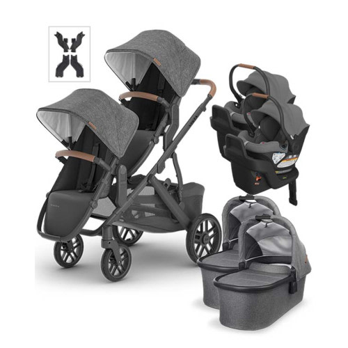 UPPAbaby Vista V2 Double Stroller for TWINS + 2 ARIA Car Seats