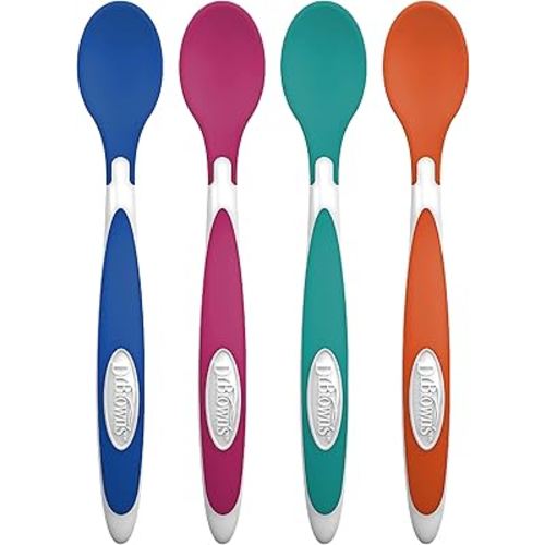 Dr. Brown's TempCheck Temperature Color-Changing Spoons for Babies and Toddlers, BPA Free, 4 Count (Pack of 1)