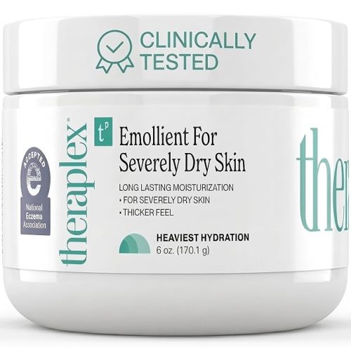 THERAPLEX Emollient Cream for Dry Skin - No Parabens or Preservatives, Noncomedogenic, Fragrance-free, Dermatologist Recommended - Long-lasting Moisturizing Cream and Heaviest Hydration (6 Oz)