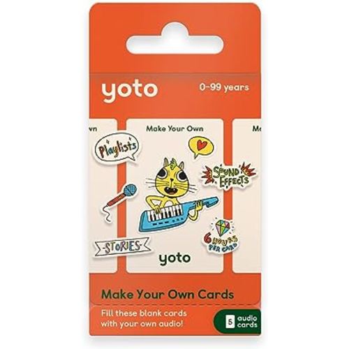 Yoto Make Your Own Cards – 5 Blank Audio Cards for Use with Yoto Player & Mini All-in-1 Audio Player, Record & Play Stories Music Radio Podcasts Birthday Messages & Fun Educational Learning Activities