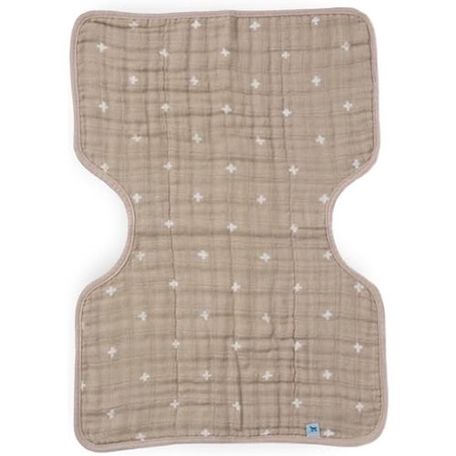Little Unicorn Ultra-Absorbent Premium Burp Cloth | Soft on Baby's Skin | Larger Size | Ergonomic Design (Taupe Cross)