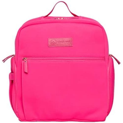 Sarah Wells Fiona Breast Pump Backpack - Neoprene, Machine Washable, Insulated Pockets, Pocket-In-Pocket System (Hot Pink)