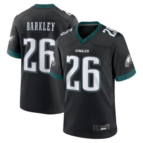 Youth Philadelphia Barkley 26 Black Stitched Game Player T-shirts, Small