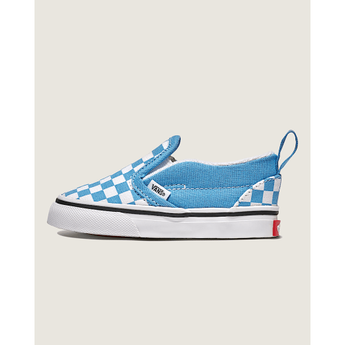 Toddler Classic Slip-On V Checkerboard Shoe in Heritage Blue / White | Vans
