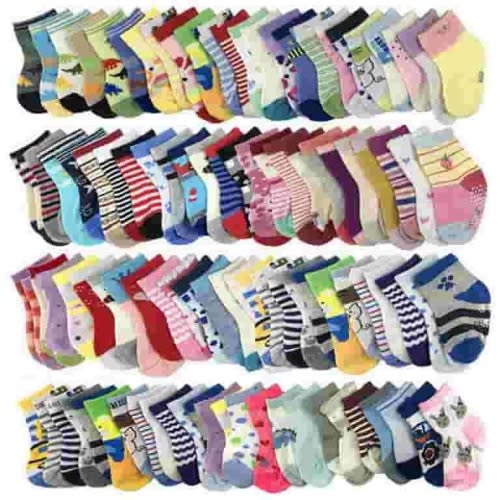 WAFUNNE 20 Pairs Baby Socks Boy Girl Cotton Socks Wholesale for Infant Toddler Kids Children (Pattern at Random) Girl 0-12 Months