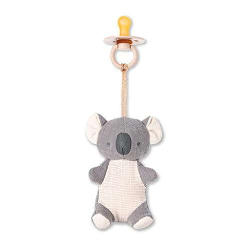 Itzy Ritzy Pacifier & Lovey Set - Natural Rubber Pacifier with Stuffed Animal Lovey - Detachable Plush Koala Binky Holder & Coordinating Natural Rubber Binky, Ideal for Ages 0-6 Months (Koala)