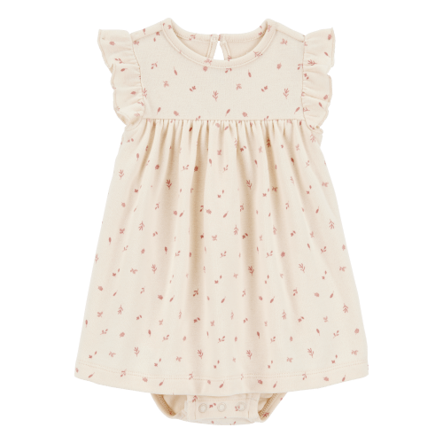 Baby Floral Cotton Blend Dress - Khaki - Carter's | Carter's