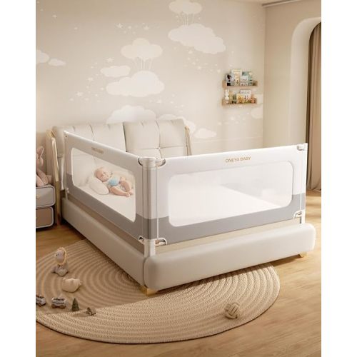 2 Piece Bed Rails for Queen Bed,No-Drill Baby Safety Guard 60”x78.7”