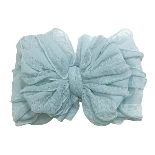 Ruffled Headband- Baby Blue