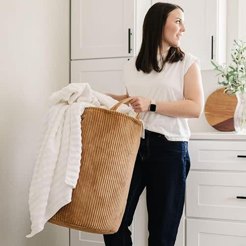 Putska Laundry Basket Hamper – Blanket Basket for organizing, Décor and Toys, Clothes Hamper – Perfect for Baby and Kids Room, Nursery, Bedroom, Bathroom, Living Room – Extra large, Brown