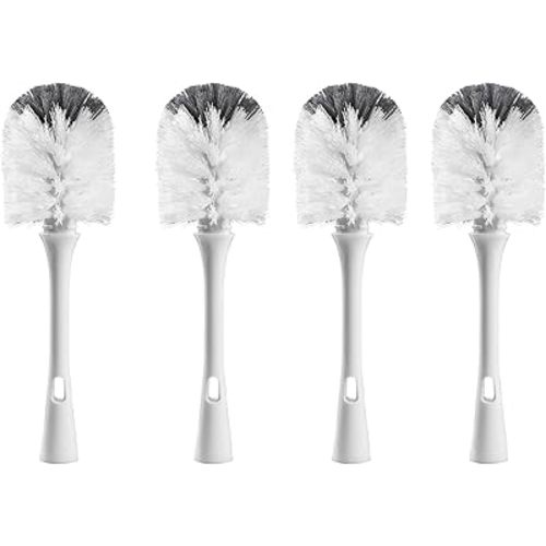 Bottle Brush Replacement Head for OXO Bottle Brush Only, 4 Pack Bottle Brush Refills, Dual Bristle Design for Baby Bottles, Water Bottles, Glasswares