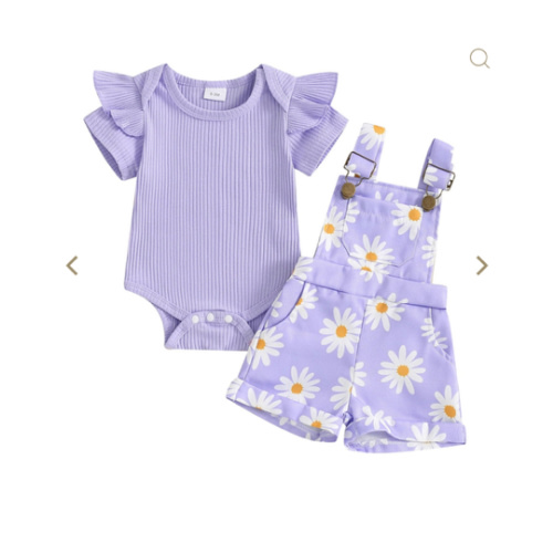 Gerber Daisy Overalls Set