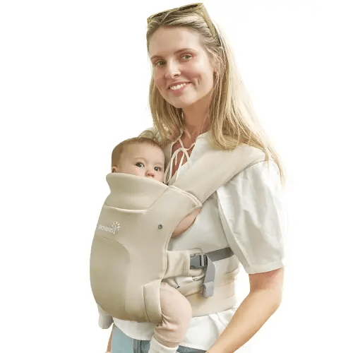 GROWNSY Baby Carrier Newborn to Toddler, Cozy Baby Wraps Carrier, Ergonomic Baby Carrier with Head Support, Cream