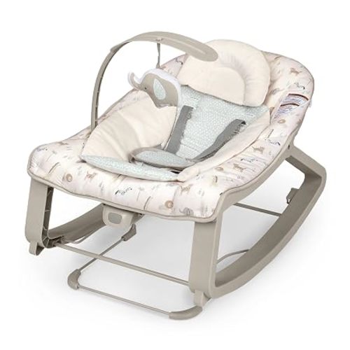 Ingenuity Keep Cozy 3-in-1 Grow with Me Vibrating Baby Bouncer Seat & Infant to Toddler Rocker, 0-30 Months Up to 40 lbs (Linden)