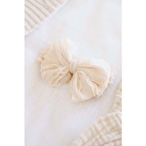 Large Ruffle Knit Bow | Sweet & Simple