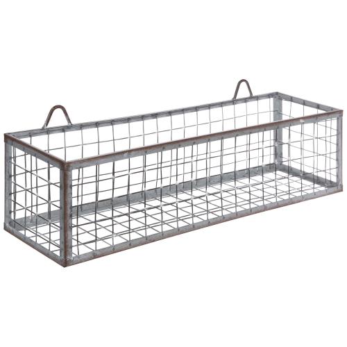 Rusty Galvanized Metal Wall Basket