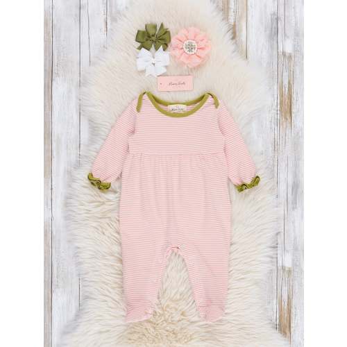 Sherbet Stripes Ruffle Footed Sleeper Pajamas