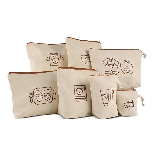 7PCs Diaper Bag Organizer Pouches for Baby Kids Travel Essential Storage, Large Waterproof and Zipped Baby Packing Cubes