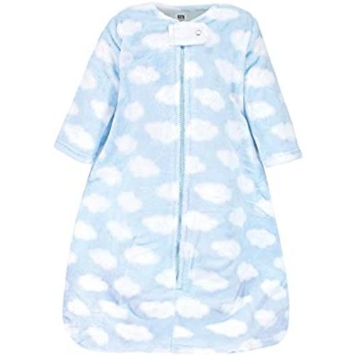 Hudson Baby Unisex Baby Plush Sleeping Bag, Sack, Blanket, Blue Clouds, 0-6 Months