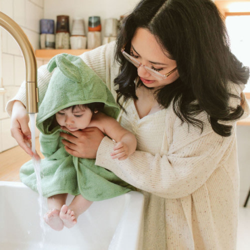 Goumi Kids x Babylist Cotton Terry Animal Hooded Bath Towel - Forest Shade Dino, O/S