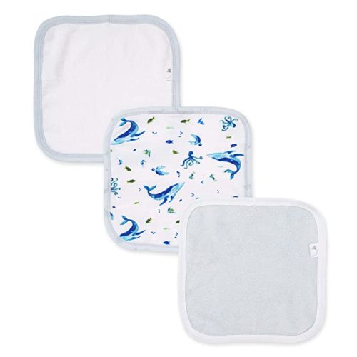 Amazon.com : Burt's Bees Baby Washcloths, Absorbent Knit Terry, Super Soft 100% Organic Cotton : Baby