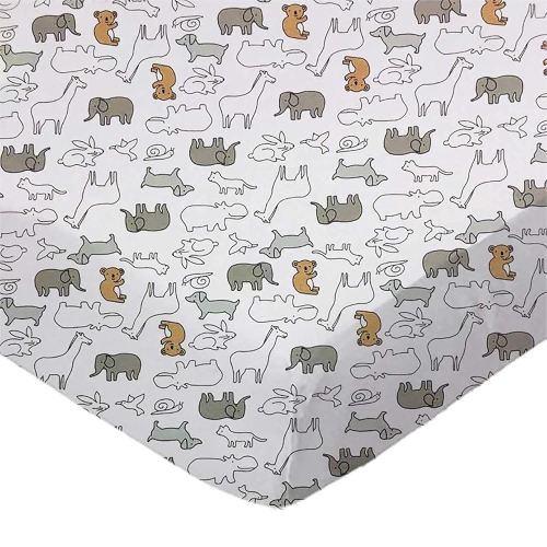 SheetWorld Fitted Pack N Play Playard Sheet Compatible with Maxi COSI Swift Play Yard 31 x 39 inches, 100% Cotton Jersey, Hypoallergenic, Butter Soft, Baby Animals, Made in USA