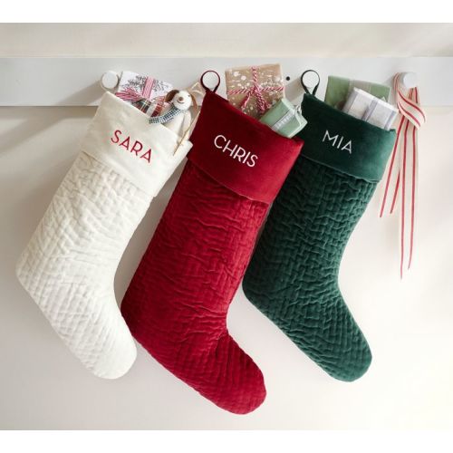 Channel Quilted Velvet Stockings