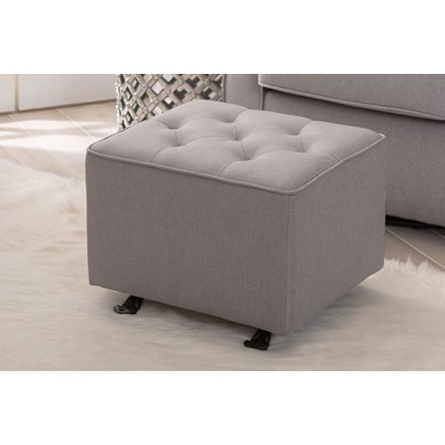 Delta Children Diamond Tufted Gliding Ottoman, French Grey