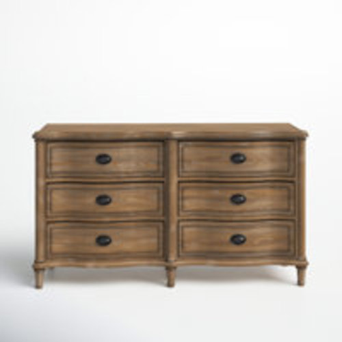 Birch Lane™ Watson 6 Drawer 64" W Solid Wood Double Dresser | Wayfair