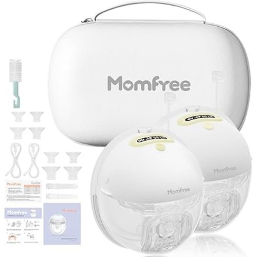 Hands Free Breastpump F6: Wearable Double Breast Pump App Control with Personalized 3 Modes & 9 Levels with Strong Suction 24/21/19/17/15mm Silicone Cushion Insert Yellow