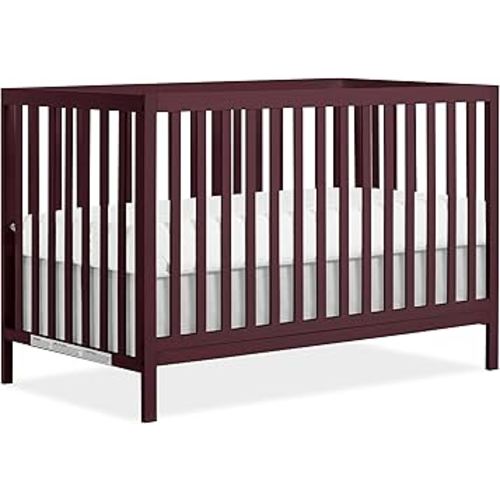 Dream On Me Synergy MOD 5-in-1 Convertible Full-Size Baby Crib with Toddler, Day & Full Bed Conversion in Auburn, GreenGuard Gold & JPMA, 3 Mattress Heights, Sustainable Pinewood