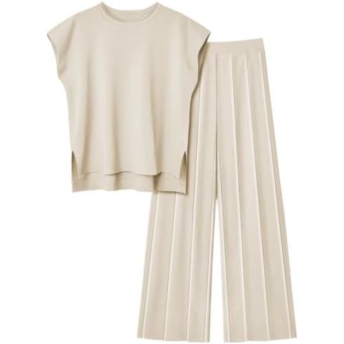 LILLUSORY 2 Piece Sets for Women Summer Vacation 2025 Lounge Outfits Matching Two Pcs Spring Knit Tracksuits Sweat Suits