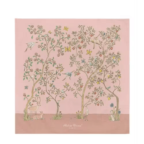 Atelier Choux Paris Baby Organic Cotton In Bloom Swaddle Blanket with Gift Box
