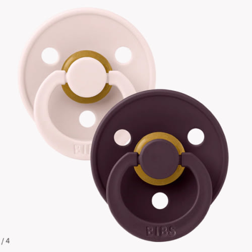 Colour Pacifiers 2 Pack - Petal/Plum
