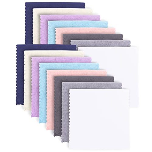 Super Soft Burp Cloths 16 Pack - Thick - Extra Absorbent - Perfect Size Large 20" by 10" - Light and Easy to Carry - Milk Spit Up Rags - Burpy Cloths for Unisex, Boy, Girl - Multi - 8 Colors