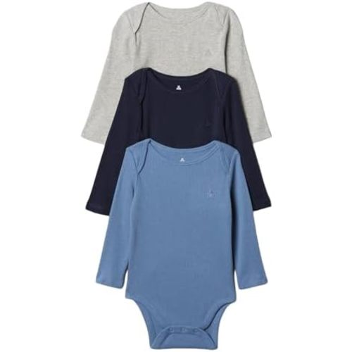 GAP Unisex Baby 3-pack Rib Long Sleeve Bodysuit