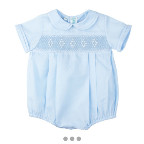 Smocked Embroidered Diamond Creeper | Newborn Baby Clothes | Coming Home Outfit |Feltman Brothers