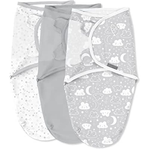 SwaddleMe by Ingenuity Original Swaddle - Size Small/Medium, 0-3 Months, 3-Pack (Starry Night)