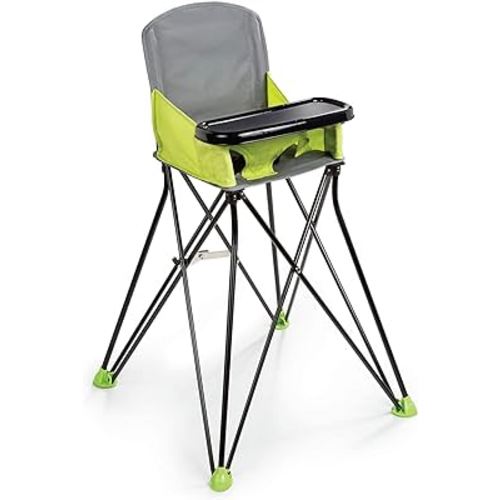Summer Infant Pop ‘n Sit Portable Highchair, Green - Portable Highchair For Indoor/Outdoor Dining – Space Saver High Chair with Fast, Easy, Compact Fold, For 6 Months – 45 Pounds